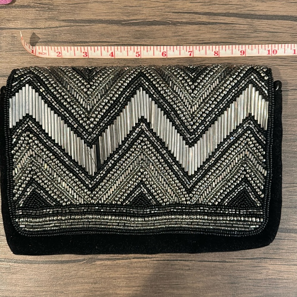 Black and silver beaded bag. Perfect for night outs